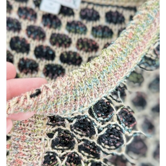 Roz & Ali Women’s Knit 3/4 Sleeve Metallic Weave Cardigan Sweater Sz M Preppy - Picture 9 of 9